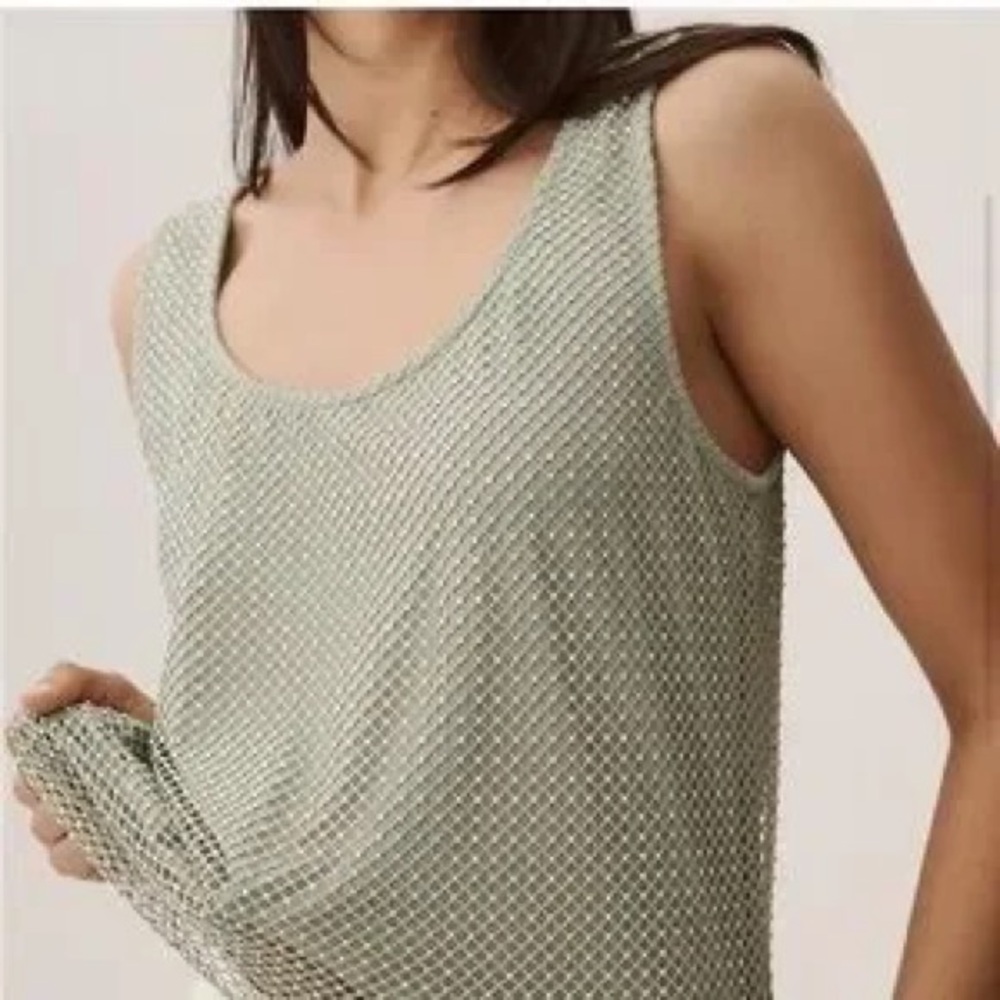 Anthropologie Sage rhinstone Scoop Tank Top